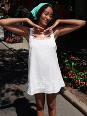 Aziel Babydoll Dress in White