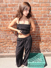 Ella Pant in Agnes Borderie Anglaise Black