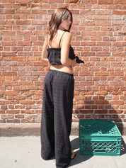 Ella Pant in Agnes Borderie Anglaise Black
