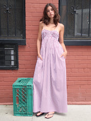 Birgit Maxi Dress in Maia Stripe Burgundy