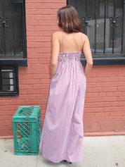 Birgit Maxi Dress in Maia Stripe Burgundy