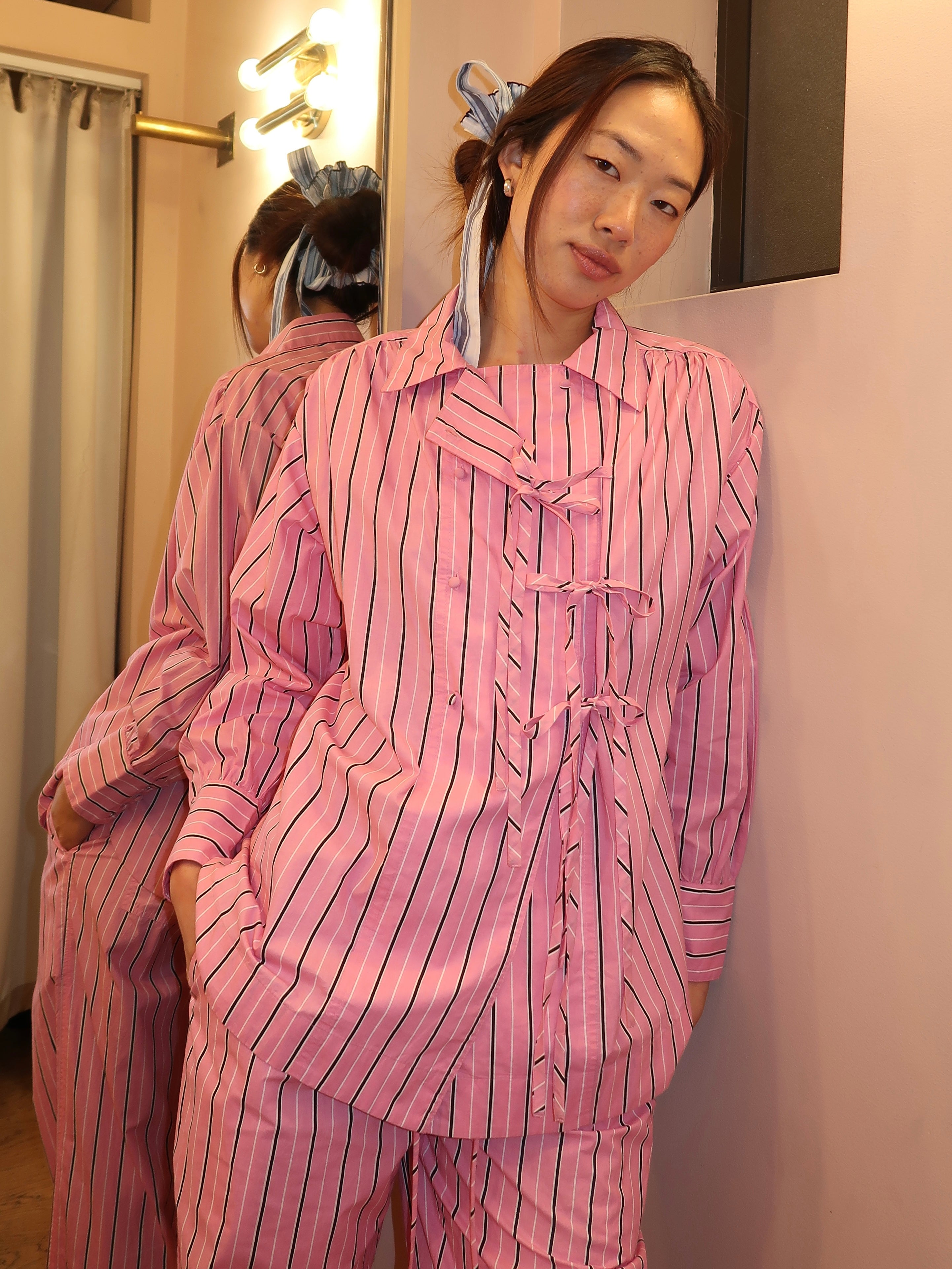 Carmy Shirt in Pink Bold Stripe
