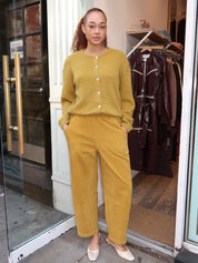 Corduroy Arc Pants in Green Olive