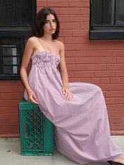 Birgit Maxi Dress in Maia Stripe Burgundy