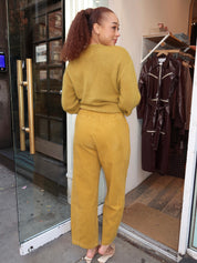 Corduroy Arc Pants in Green Olive