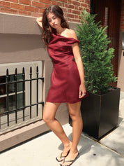 Suis Mini Dress in Bordeaux