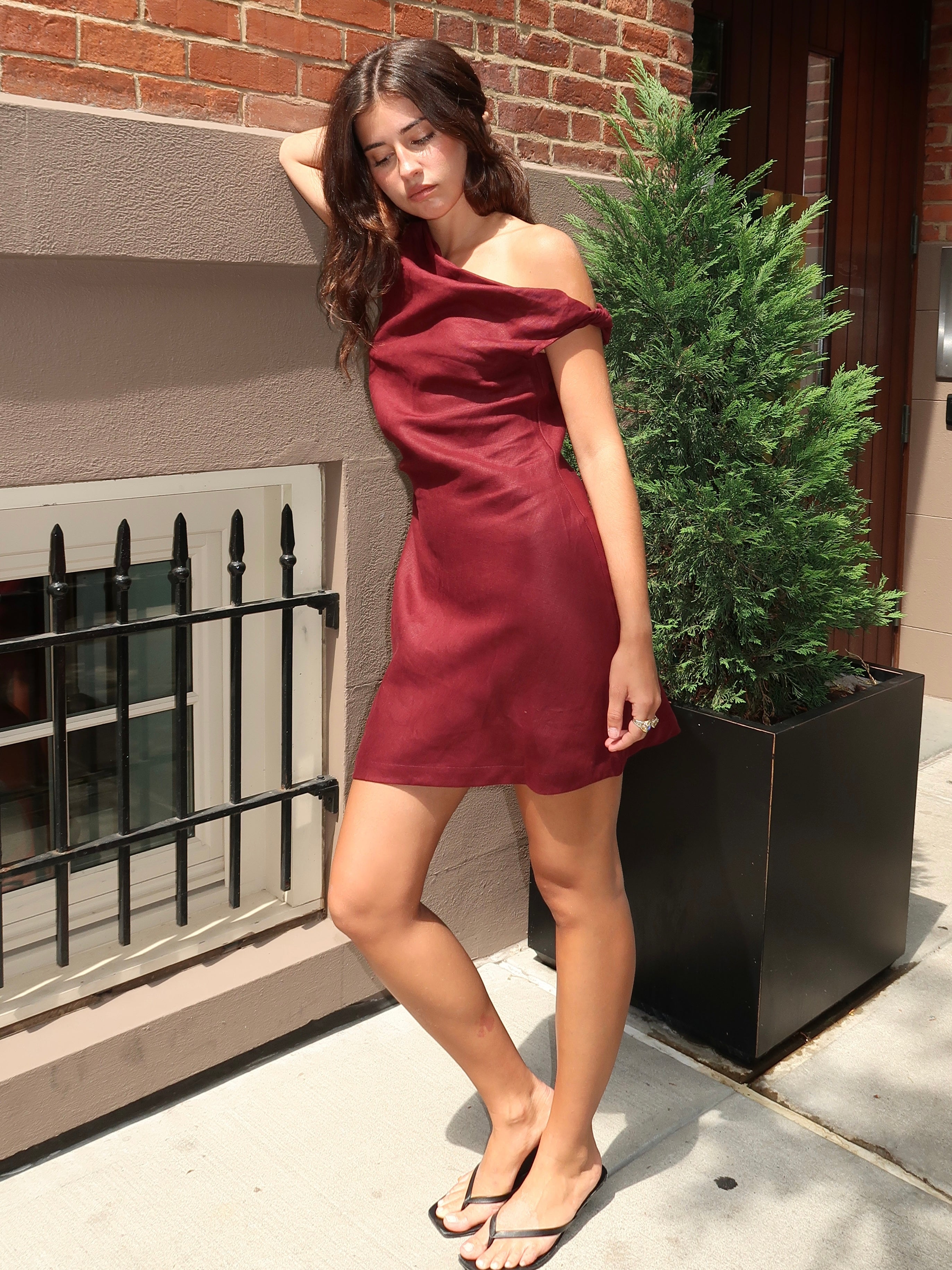Suis Mini Dress in Bordeaux
