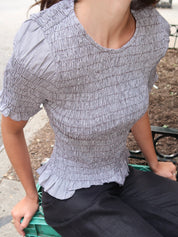 Edda Top in Hanne Gingham Espresso
