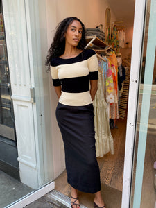 Theo Top in Bone/Black