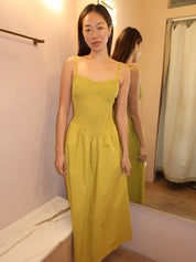 Mila Smocked Maxi Dress in Chartreuse