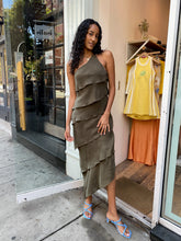 Load image into Gallery viewer, Matilda One Shoulder Dress in Steel Olive
