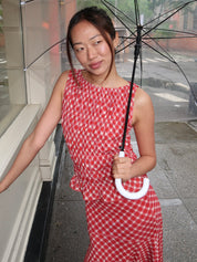 Justine Smocked Top in Tomato