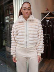 Hadley Fur Jacket in Sand