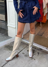 Load image into Gallery viewer, East Shimmer Leather Boots in Silver
