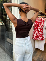 Cleo Ruched Top in Brown