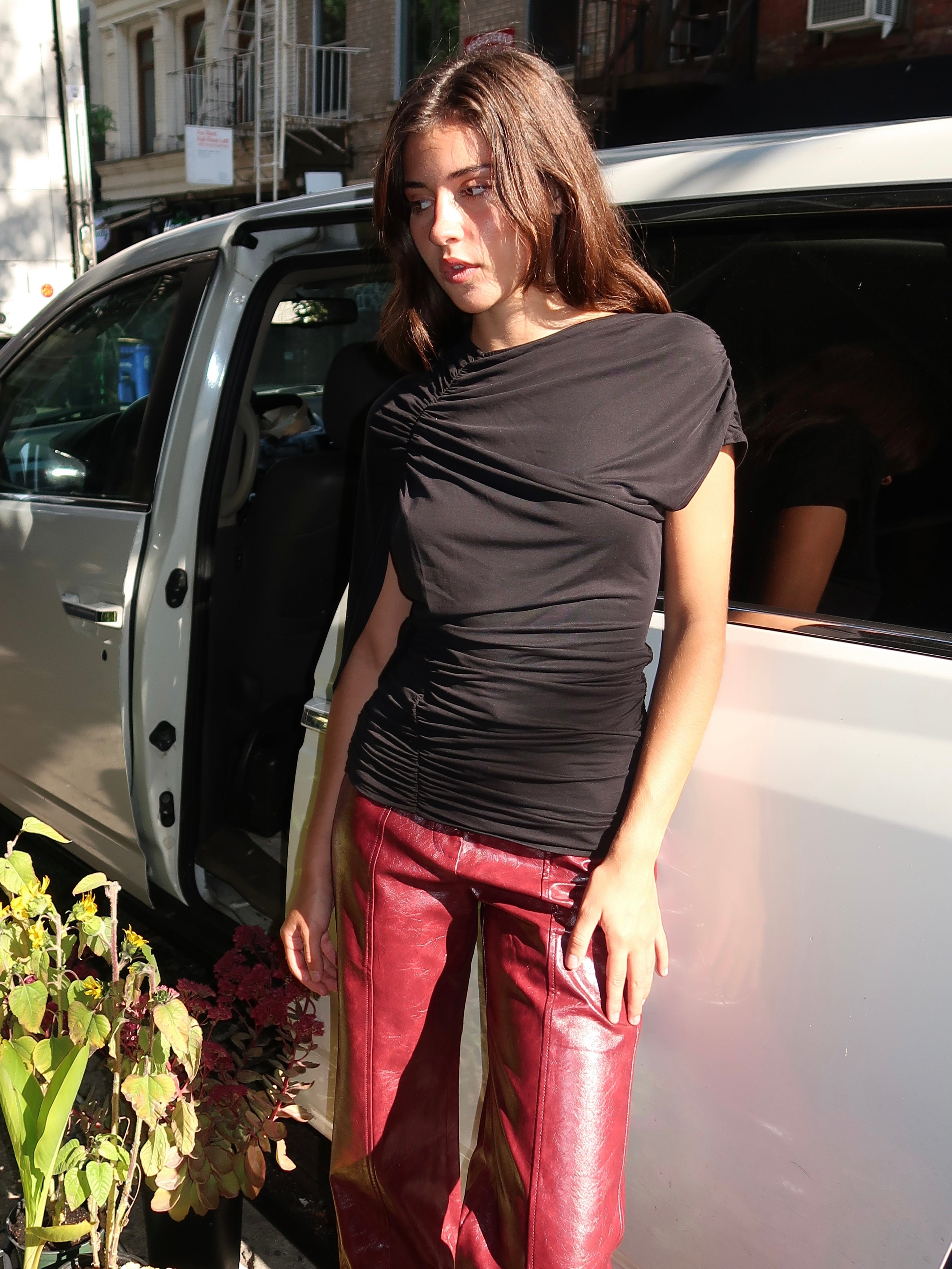 Aeris Draped Top in Black