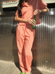 Resort Set in Gingham/Red