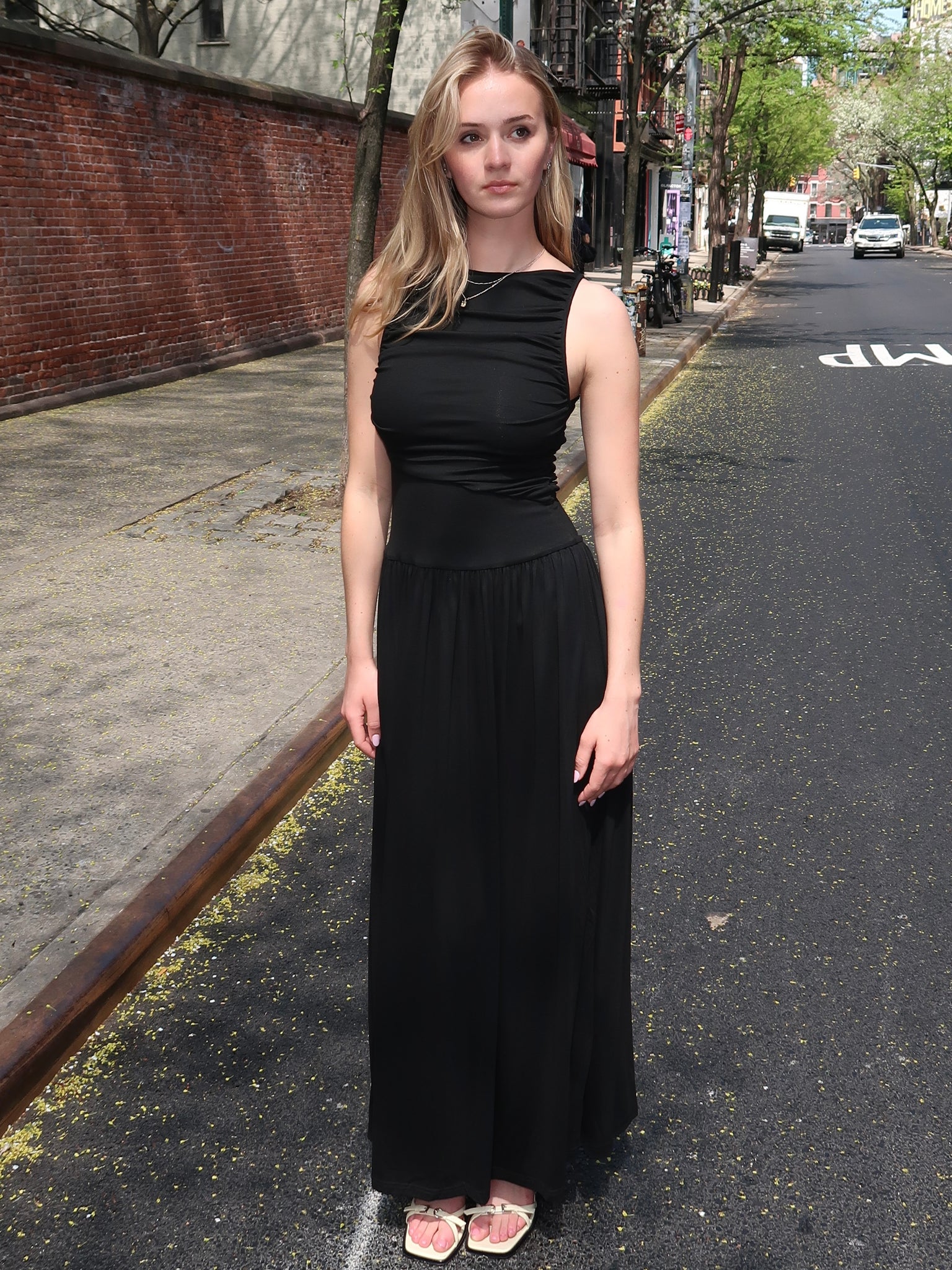 Colby Draped Maxi Dress in Black Colby Draped Maxi Dress in Black