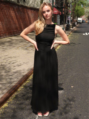 Colby Draped Maxi Dress in Black