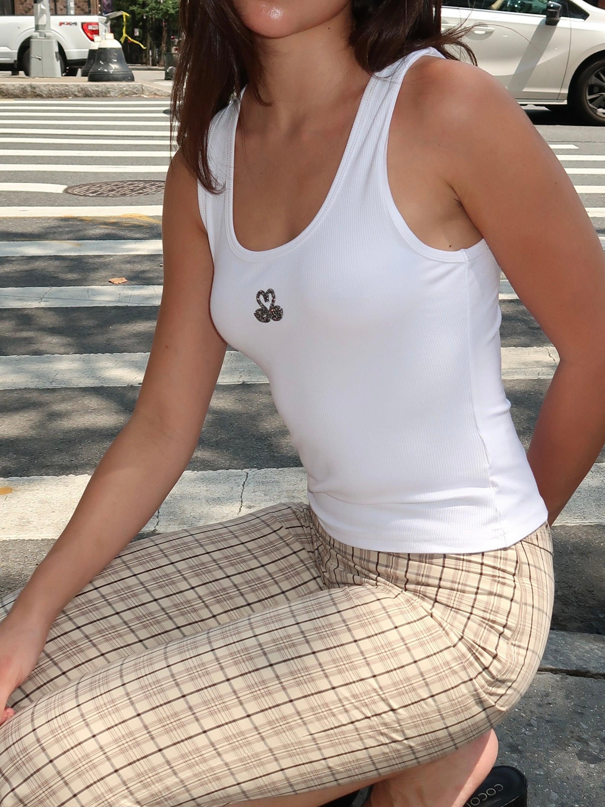 Skai Swan Tank in Off White