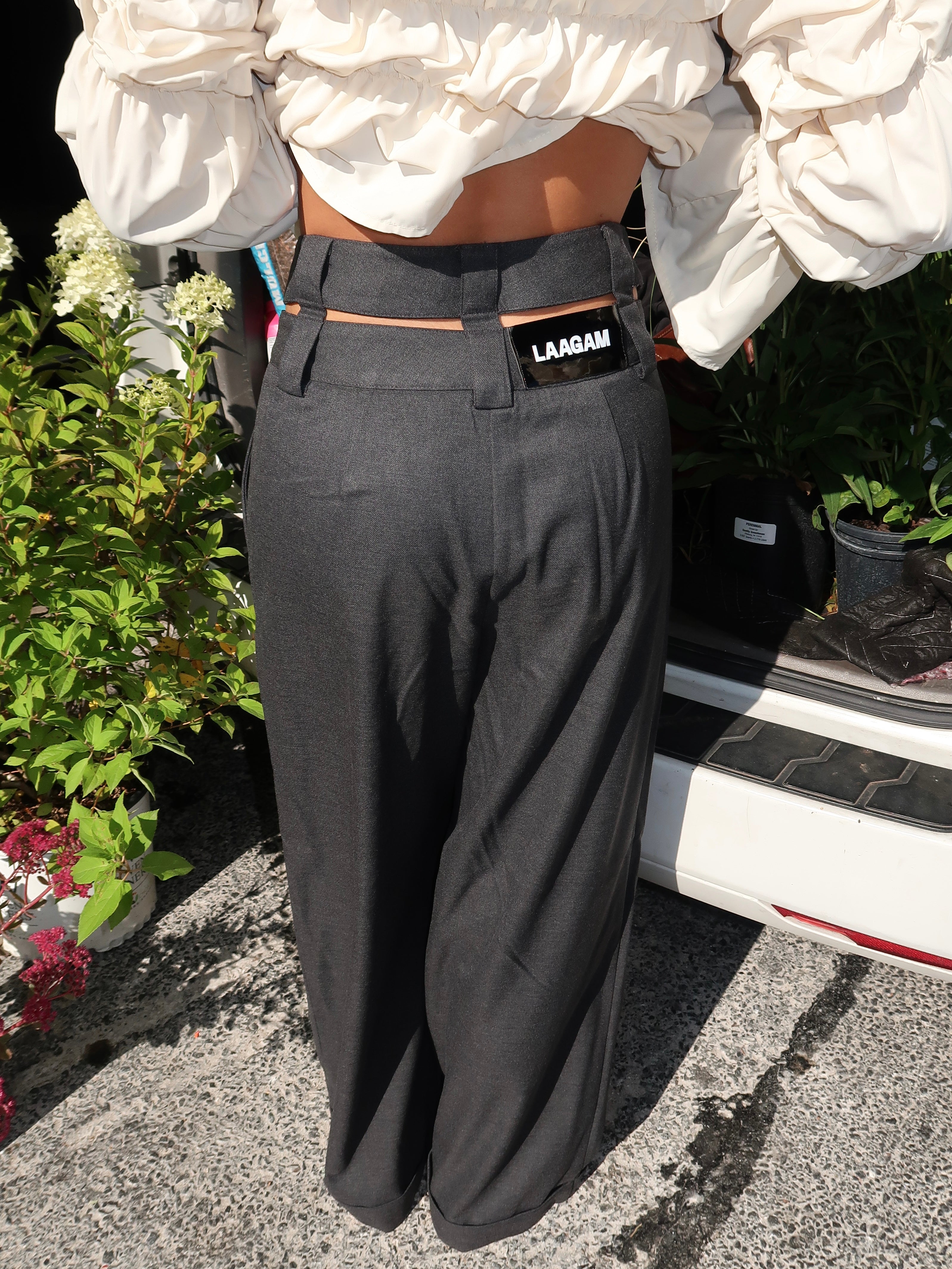Smith Grey Tailored Pants in Dark Grey
