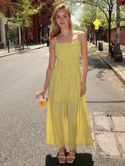Ulma Maxi Dress in Yellow Dot