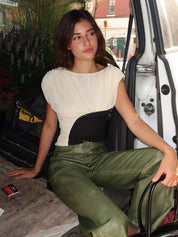 Gemini Draped Top in White