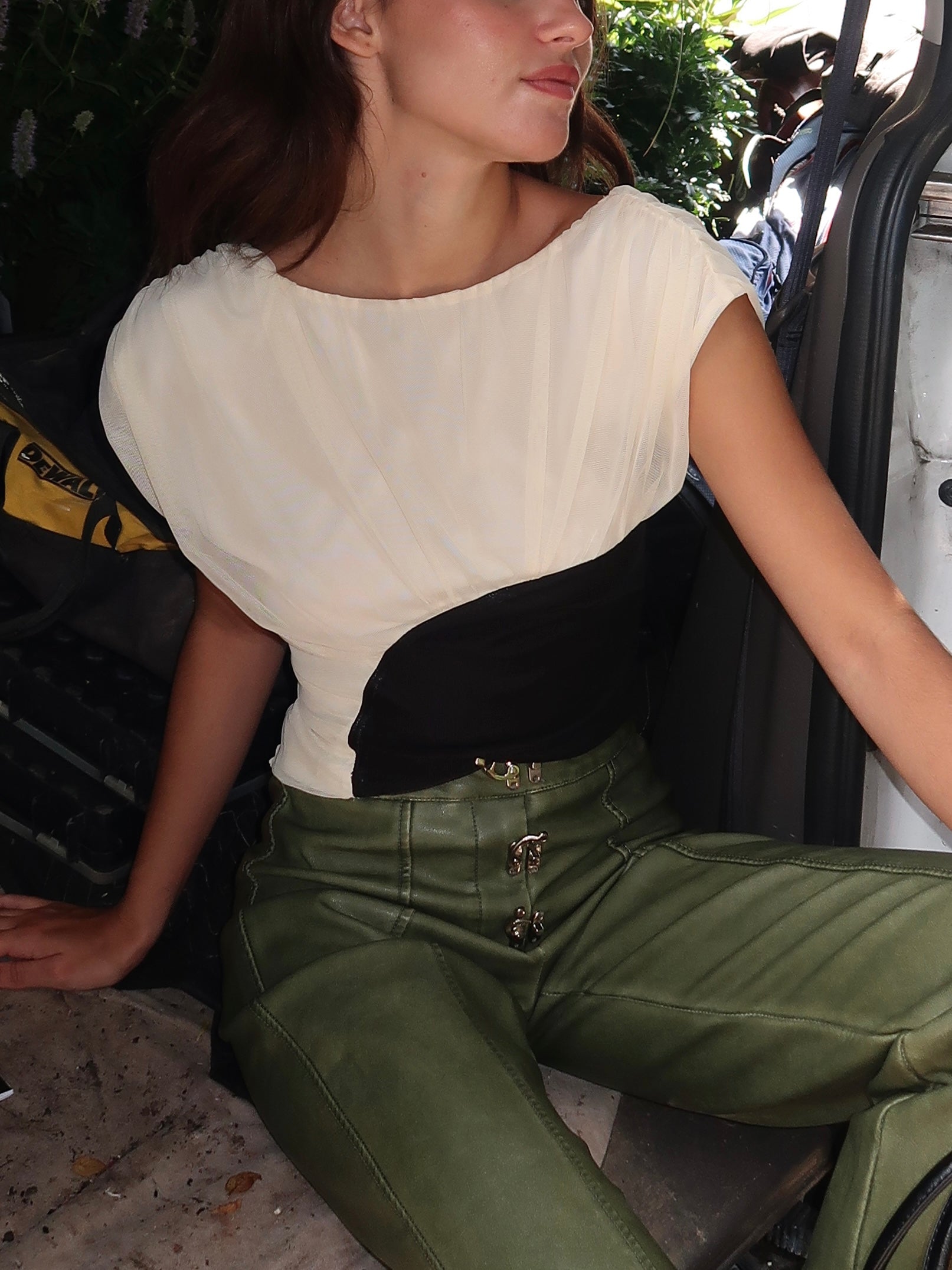 Gemini Draped Top in White