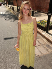 Ulma Maxi Dress in Yellow Dot