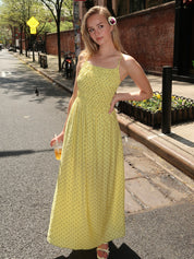 Ulma Maxi Dress in Yellow Dot