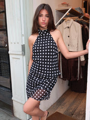 The Piper Top in Black & White Dot