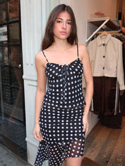 Josephine Top in Black & White Dot