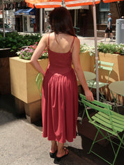 Claudette Midi Dress in Rosewood