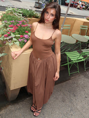 Windsor Midi Dress in Brown