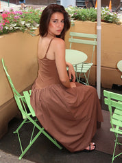 Windsor Midi Dress in Brown