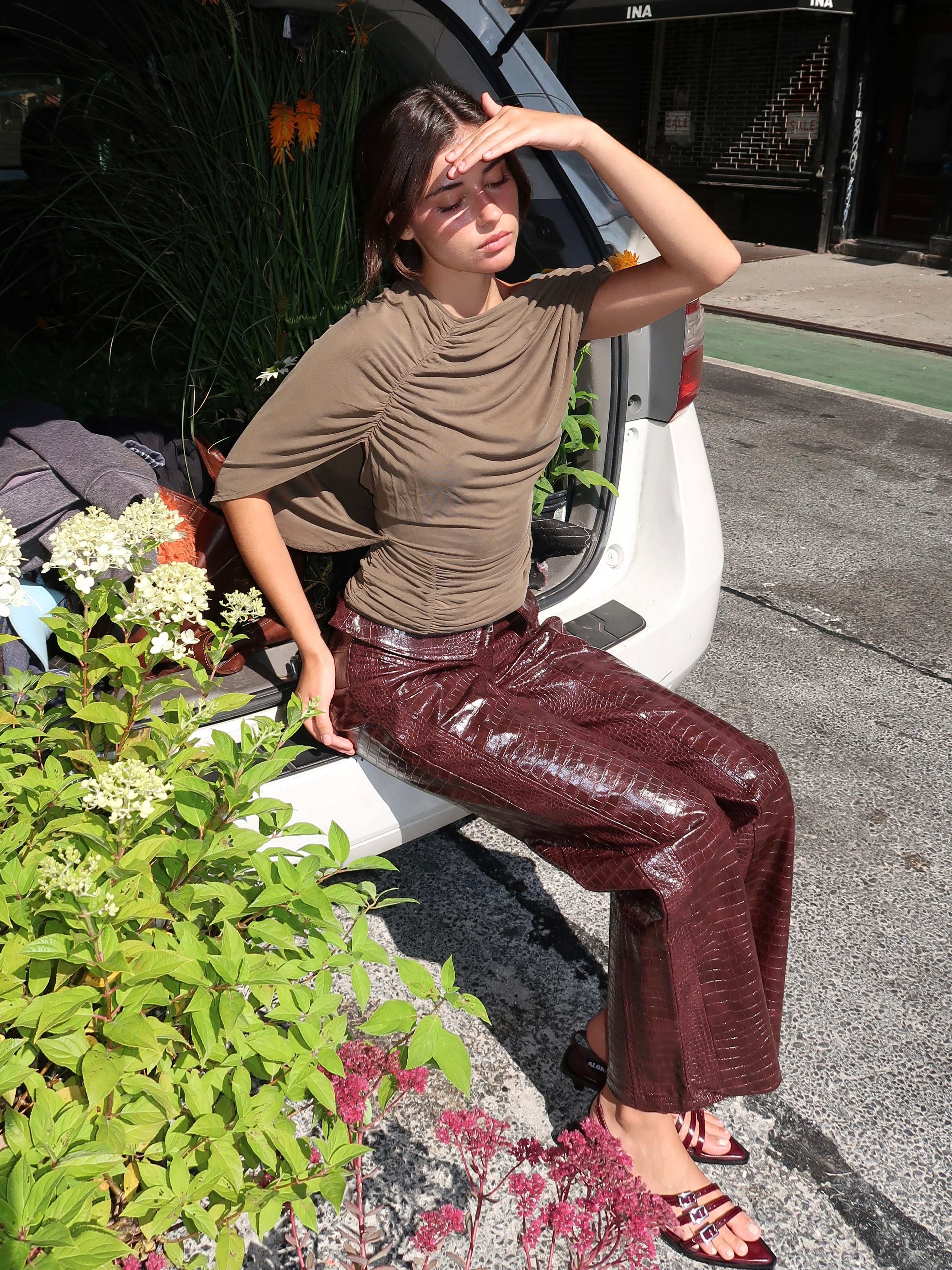 Horus Burgundy Textured Pants
