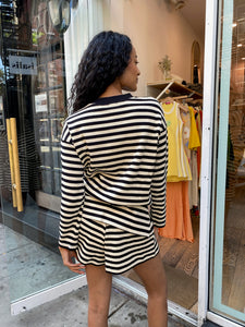 Hugo Long Sleeve Top in Black & Bone Stripe