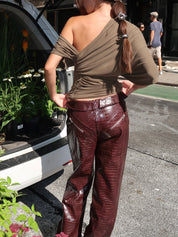 Horus Burgundy Textured Pants