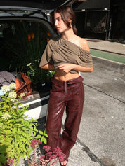 Horus Burgundy Textured Pants