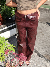 Horus Burgundy Textured Pants