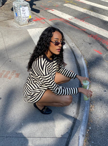 Hugo Long Sleeve Top in Black & Bone Stripe