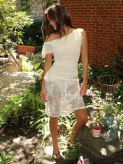 Sienna Midi Skirt in White