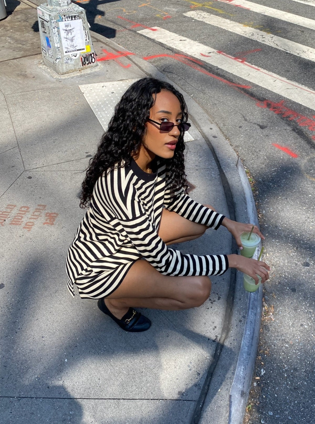 Hugo Long Sleeve Top in Black & Bone Stripe