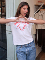 Classic Tee Disney Heart Hands in Vintage White