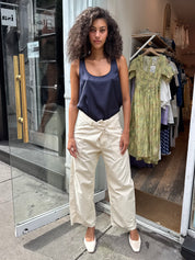 Ines Crop Utility Trouser in Bone