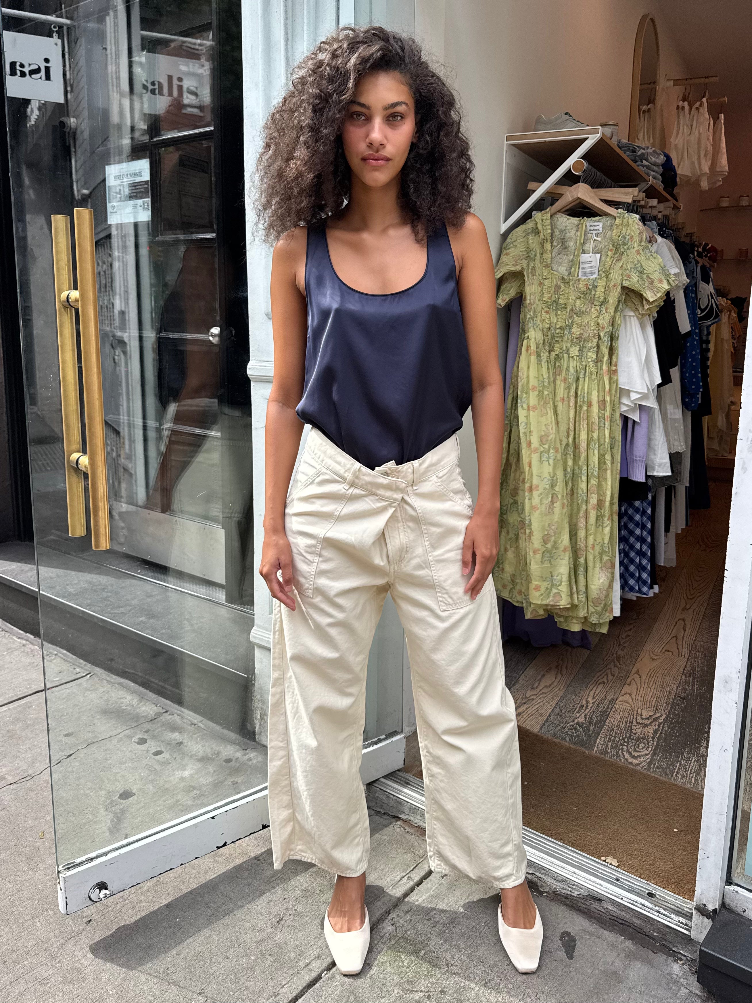 Ines Crop Utility Trouser in Bone