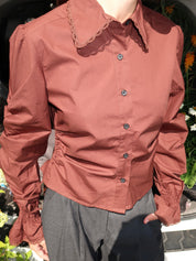 Sultana Brown Ruched Shirt