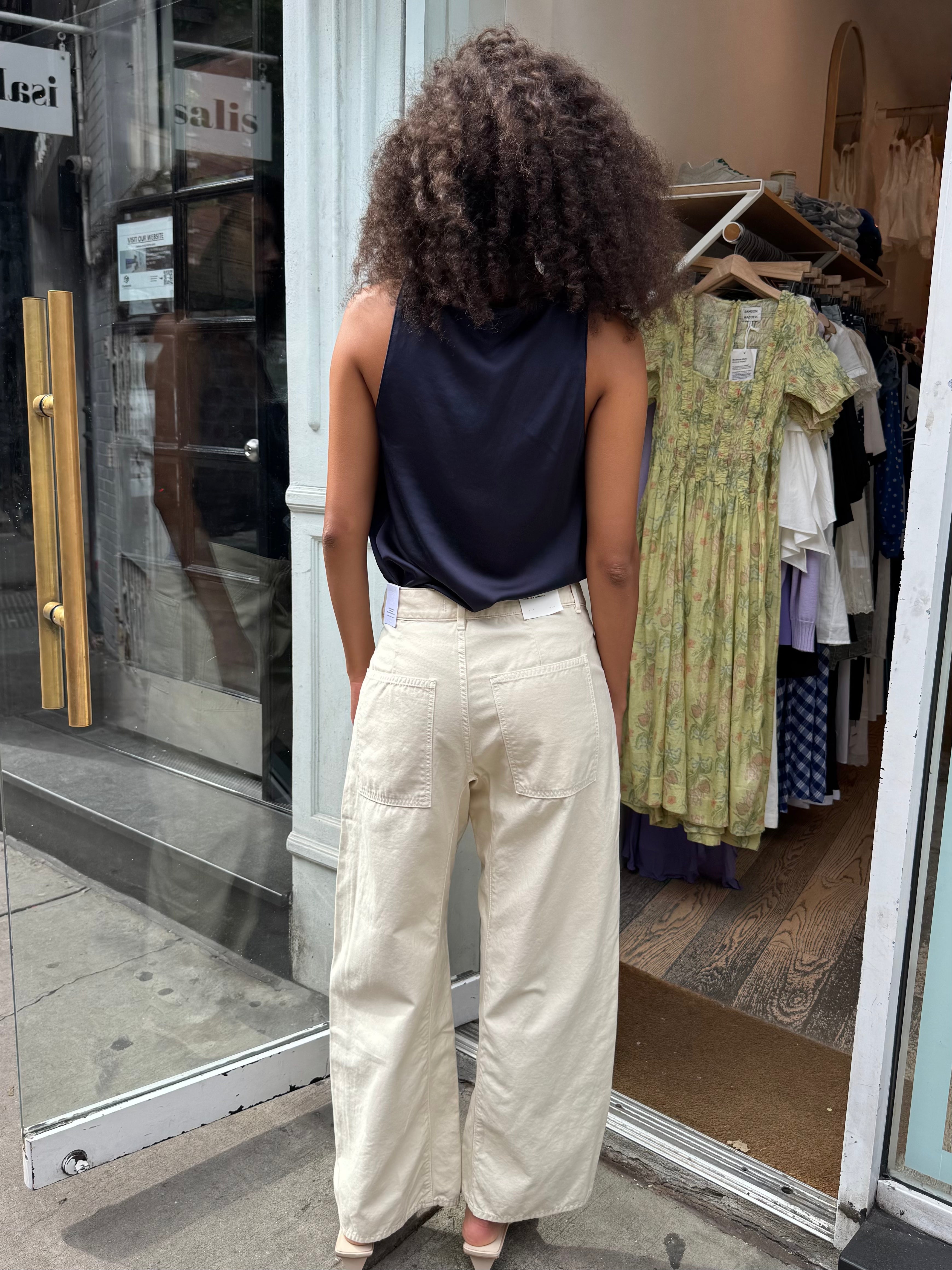 Ines Crop Utility Trouser in Bone