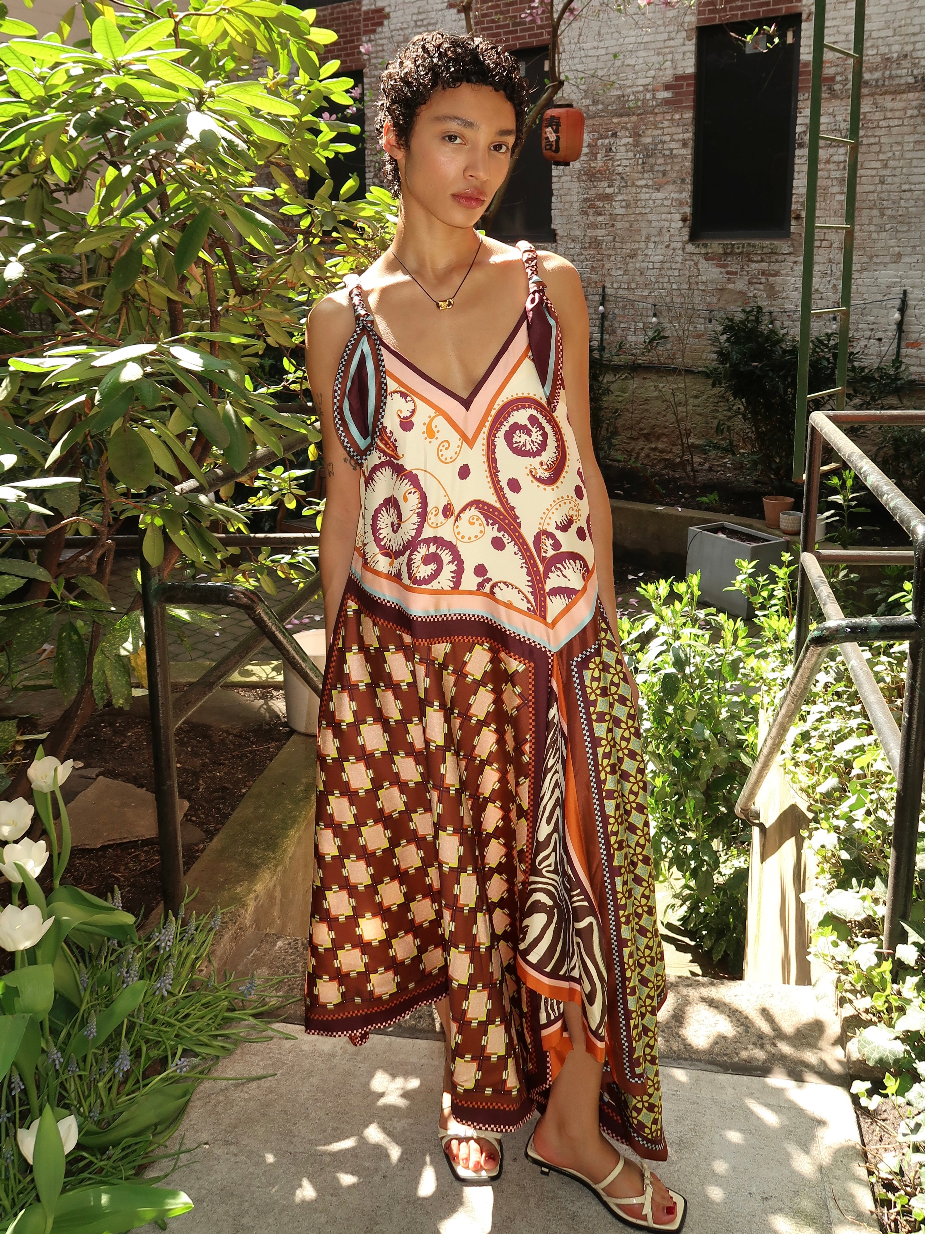 Wilson Silk Midi Dress in Multi