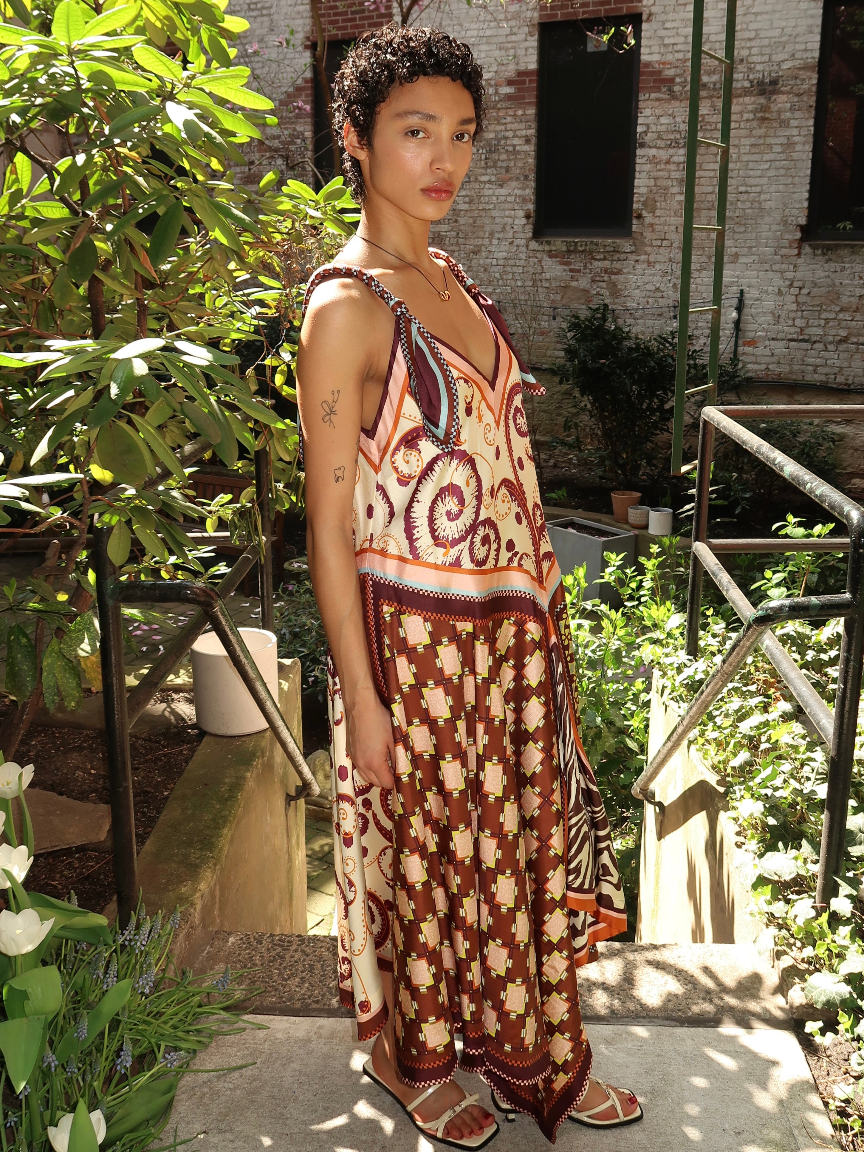 Wilson Silk Midi Dress in Multi